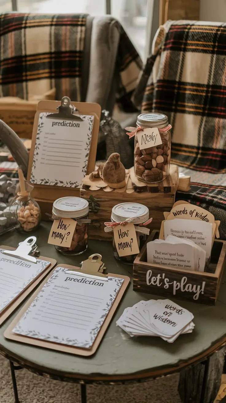 Woodland Baby Shower Games Station