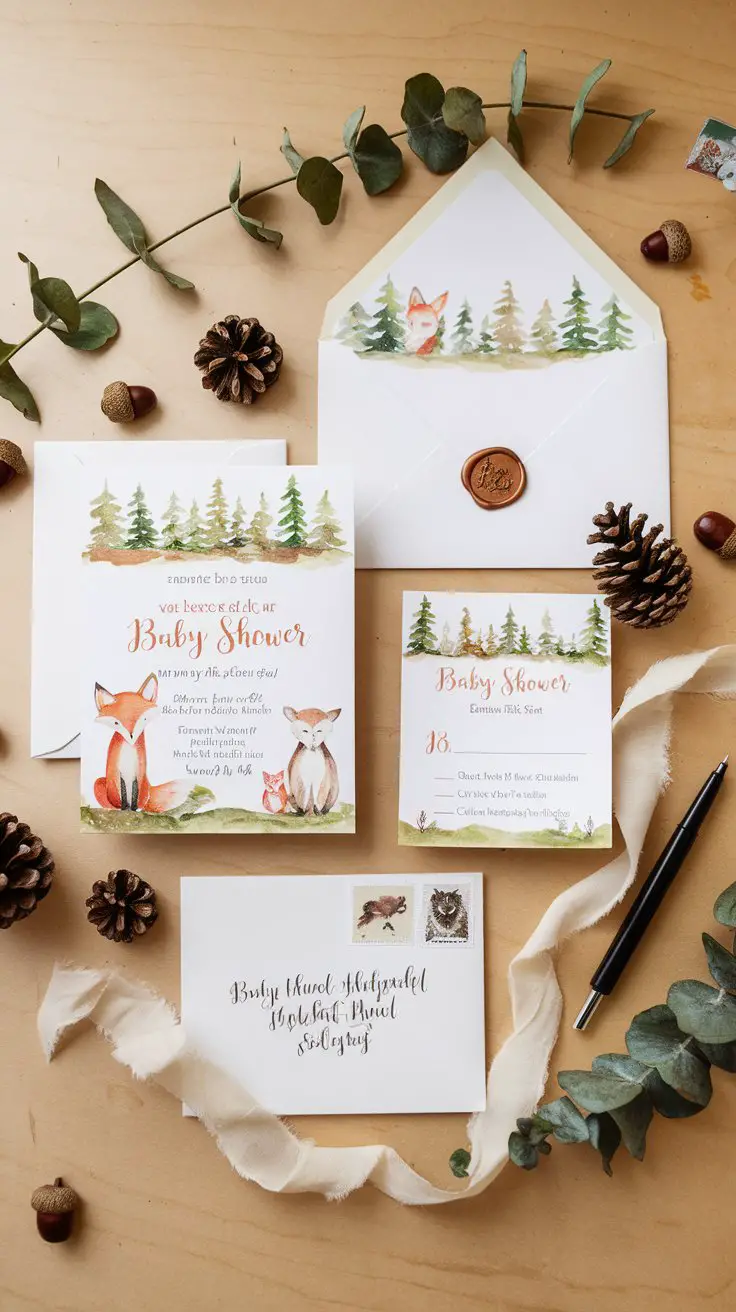 Woodland Baby Shower Invitation Design
