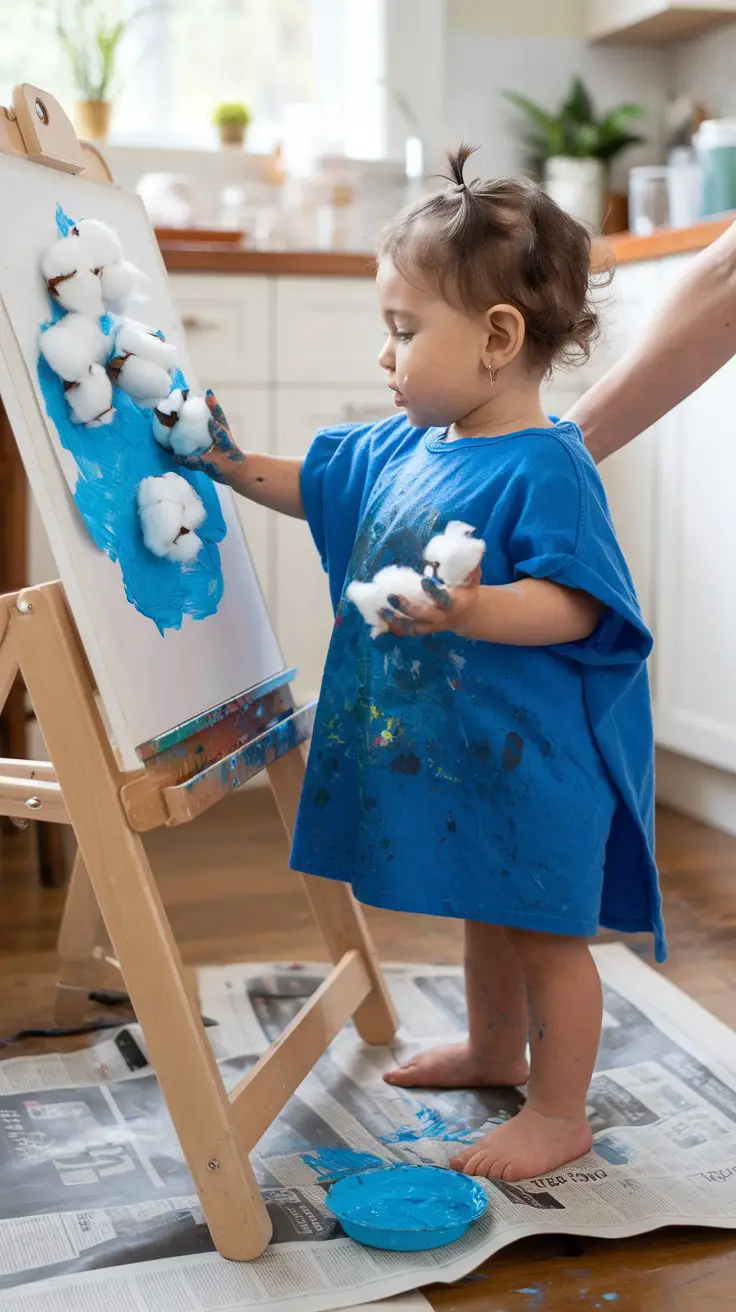 Cotton Ball Cloud Painting