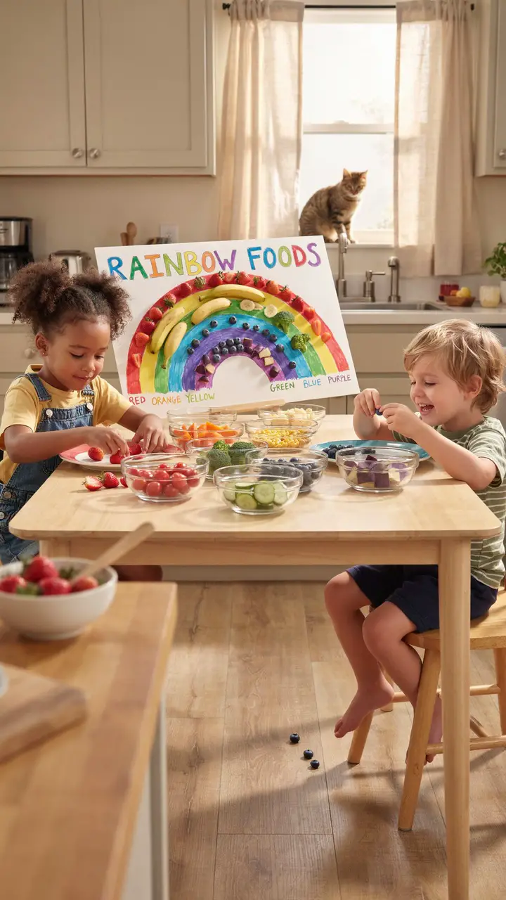 Rainbow Food Sorting Challenge