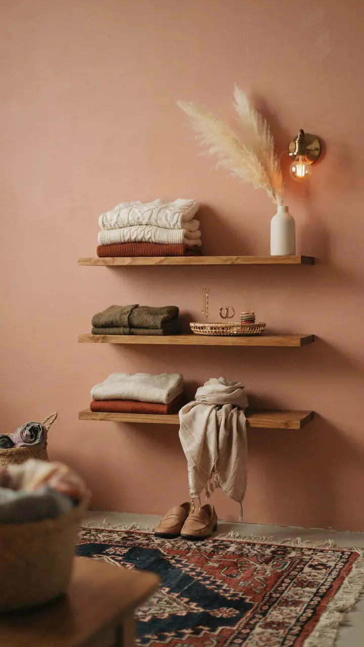 Add Open Shelving for Folded Items and Display