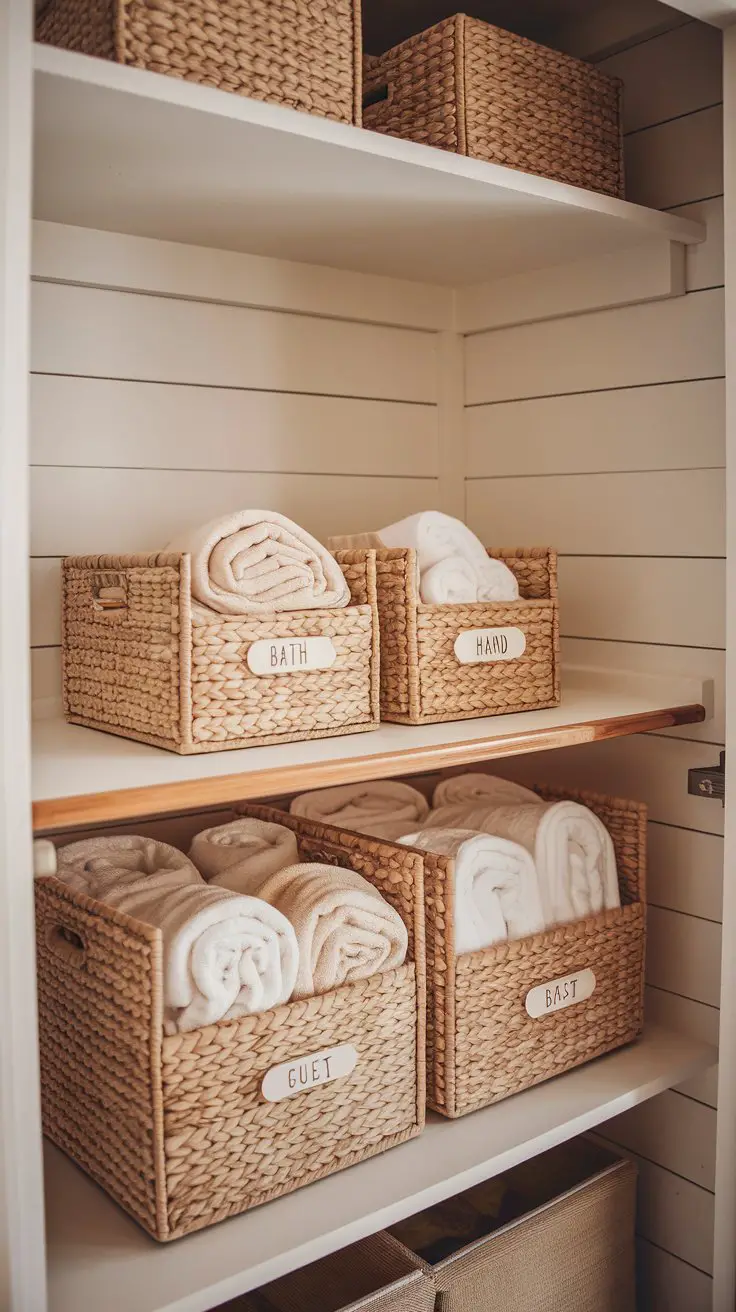 Basket Bins by Category (The “One Grab” System)