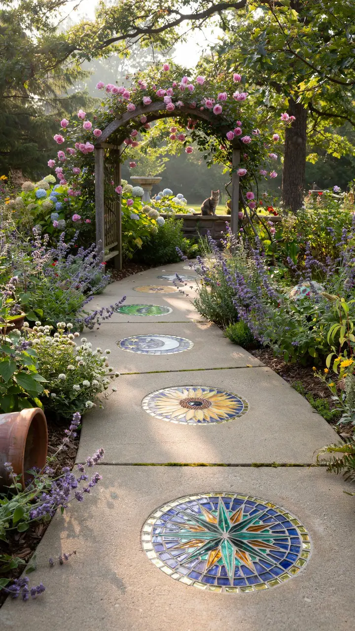 Garden Pathway Circle Motif Inlays