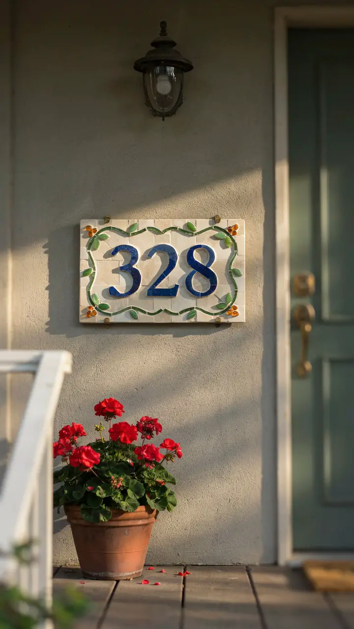 House Number Mosaic Plaque