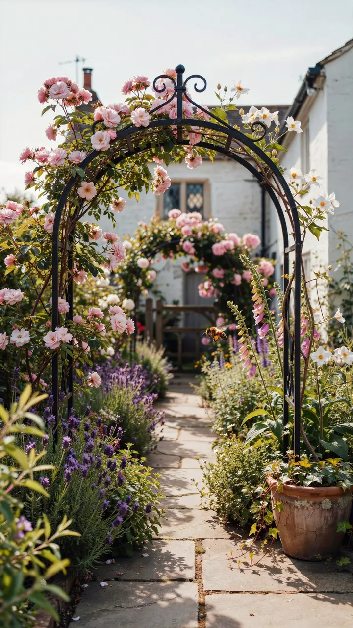 Install a Wrought-Iron or Wooden Garden Arch