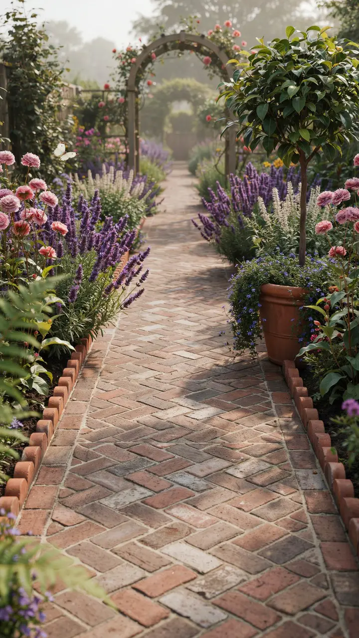 Line Pathways with Victorian-Style Edging and Planting