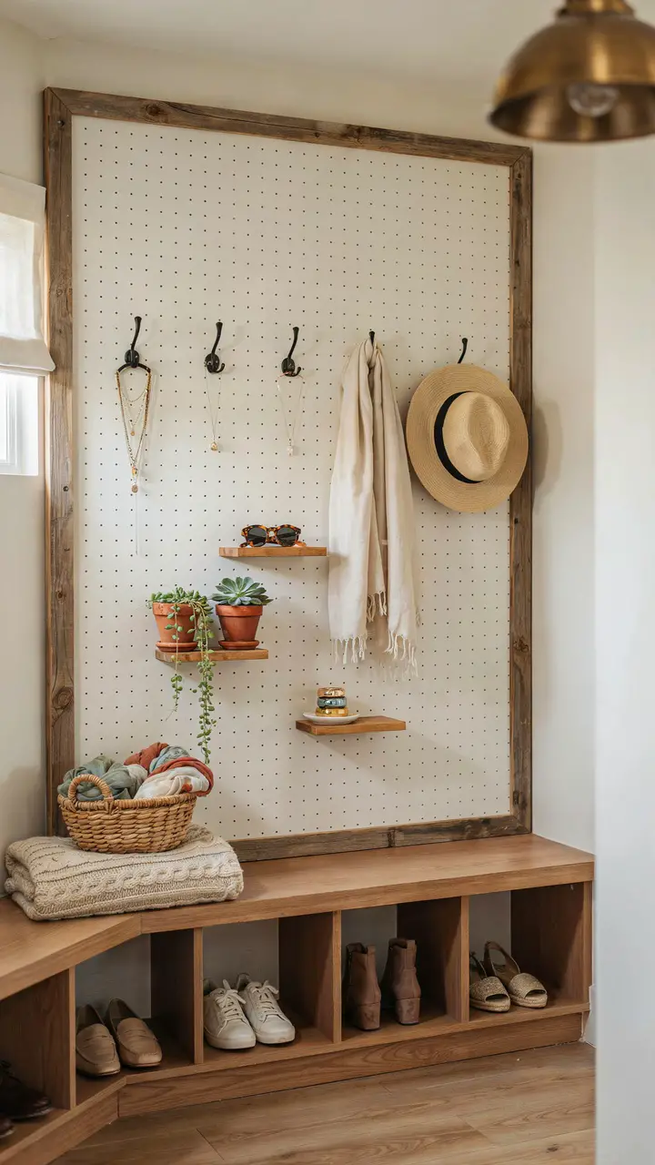 Pegboard Wall for Accessories and Jewelry Display