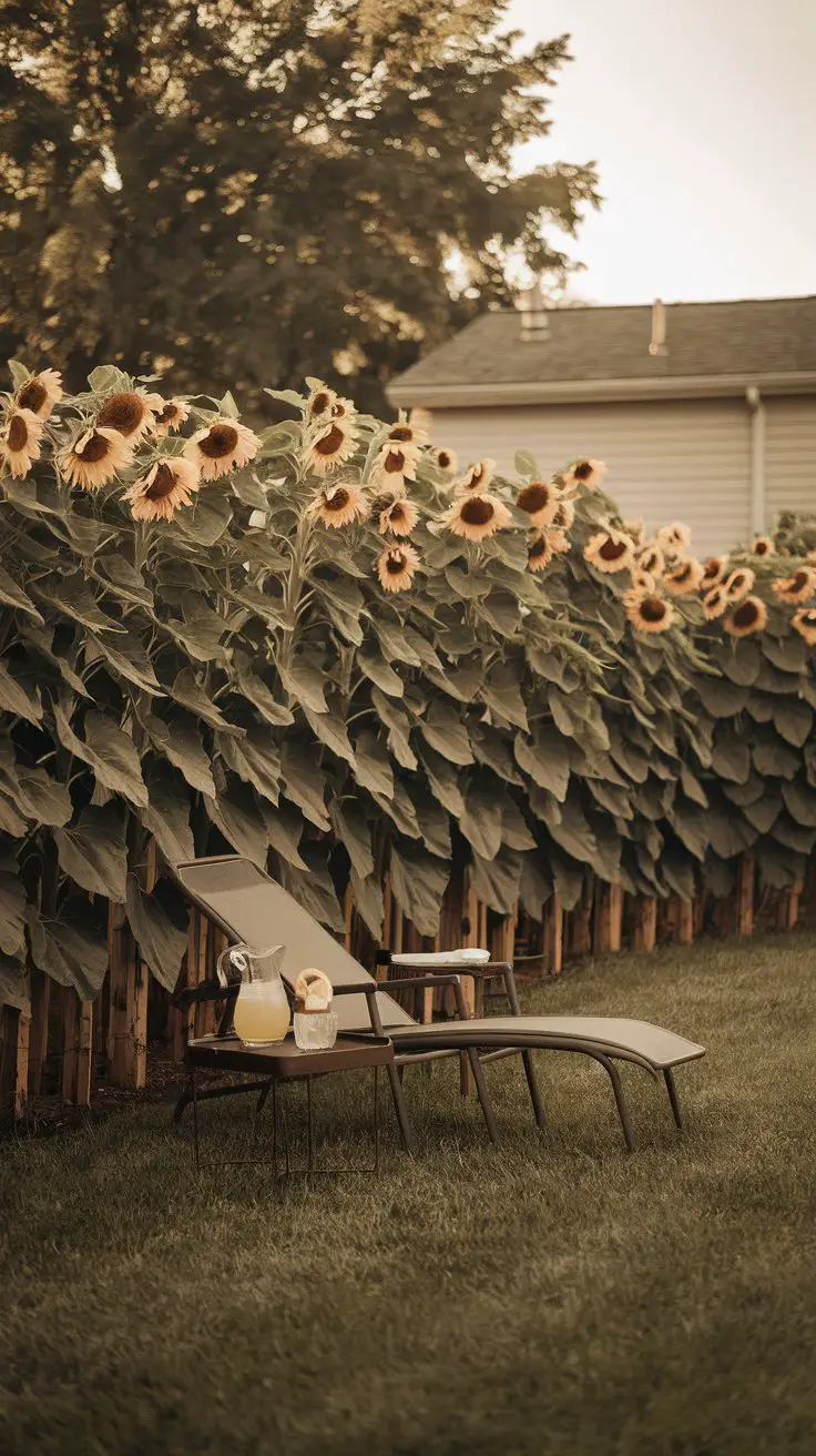 Sunflowers as a Natural Privacy Screen
