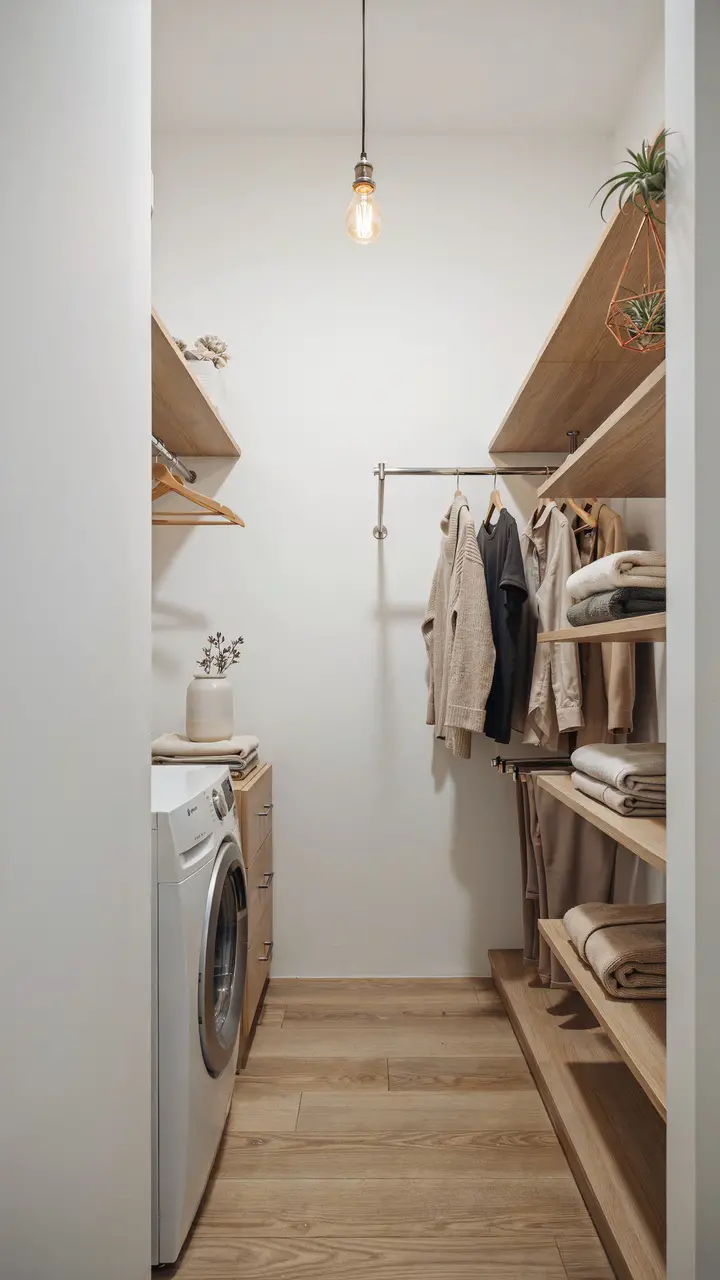 The Capsule Closet + Laundry Station for Small Spaces