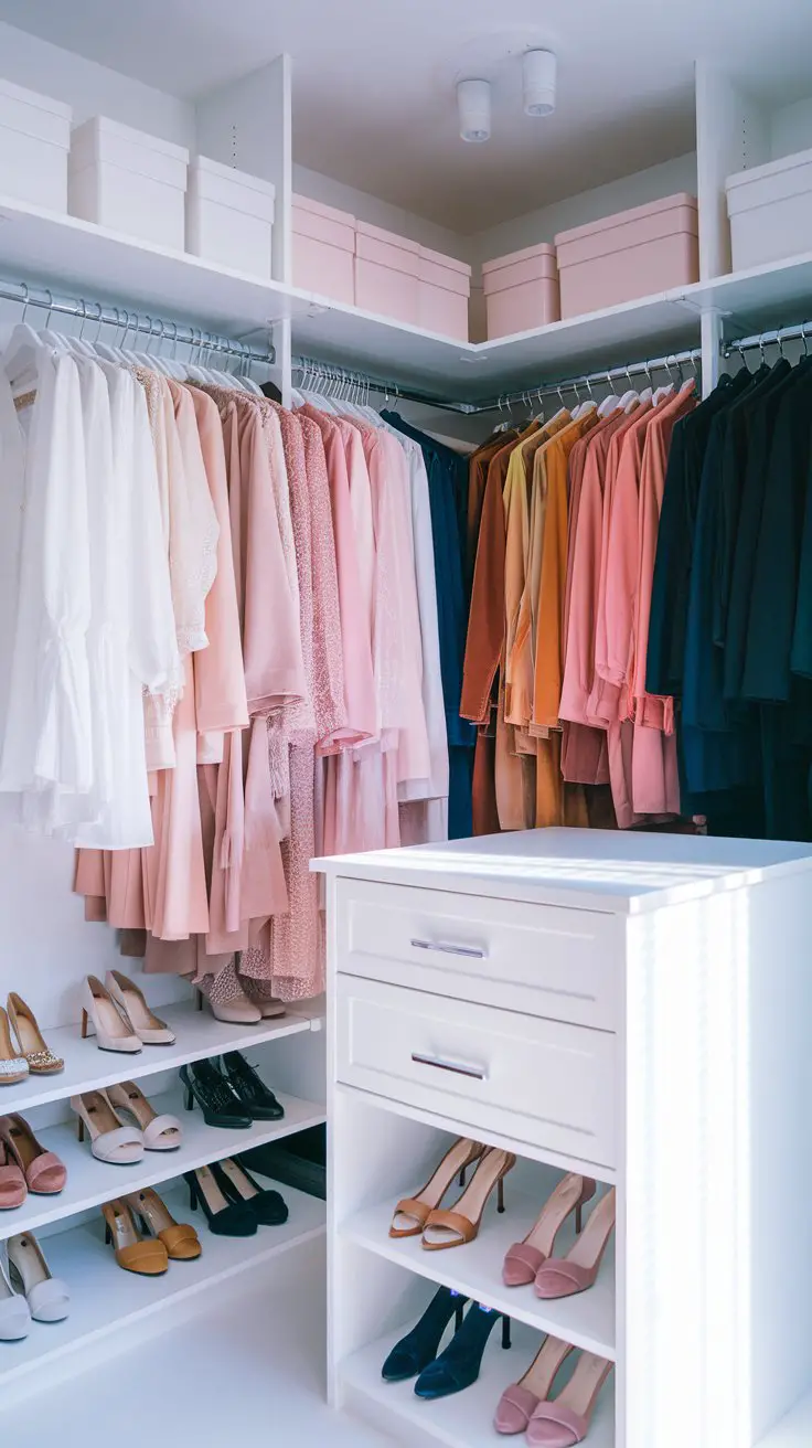 The Color-Coded Capsule Wardrobe Closet