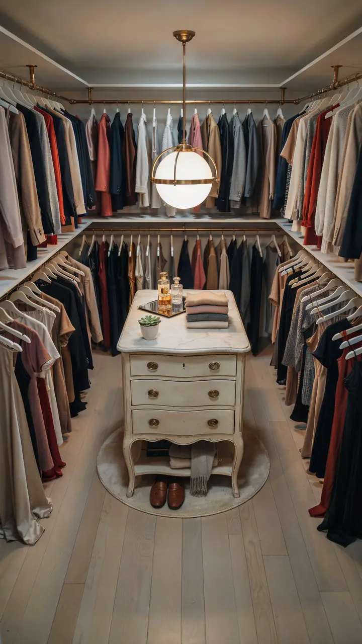 The Functional Island If Your Closet Is Large Enough for a Center Piece