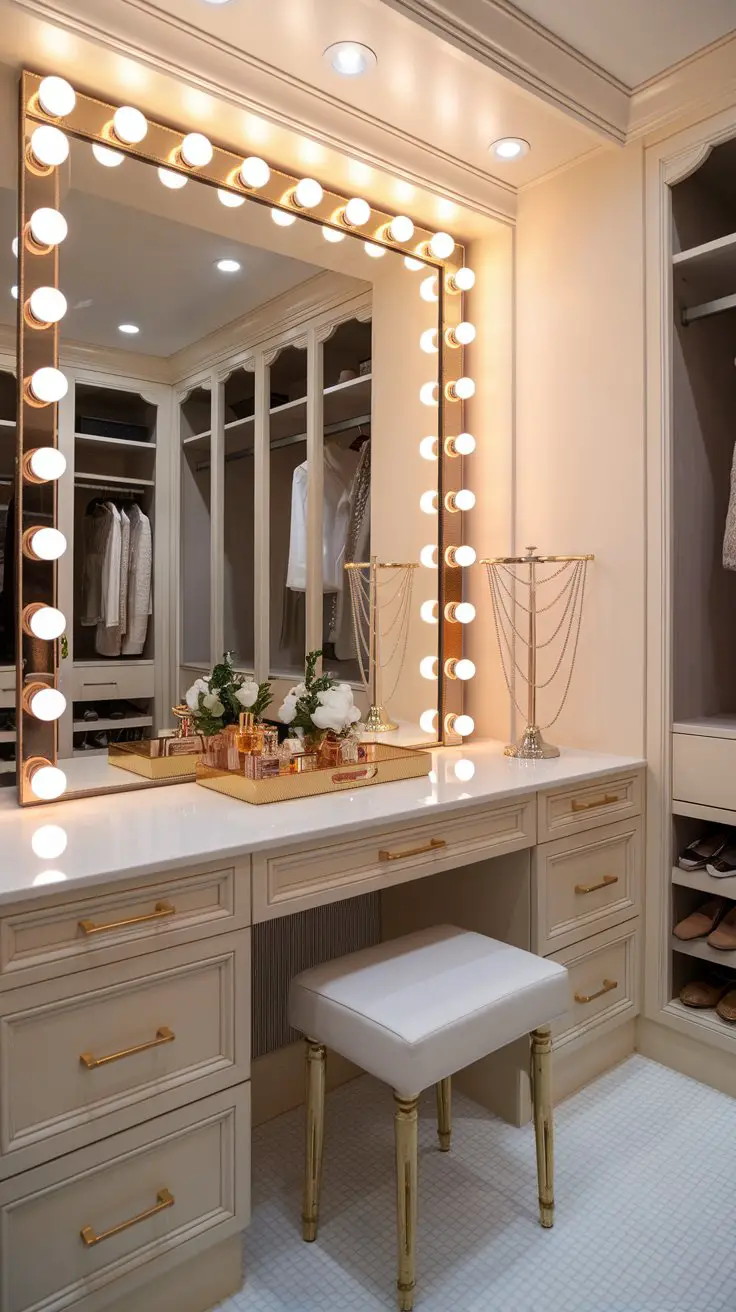 The Glamour Closet with Vanity Integration