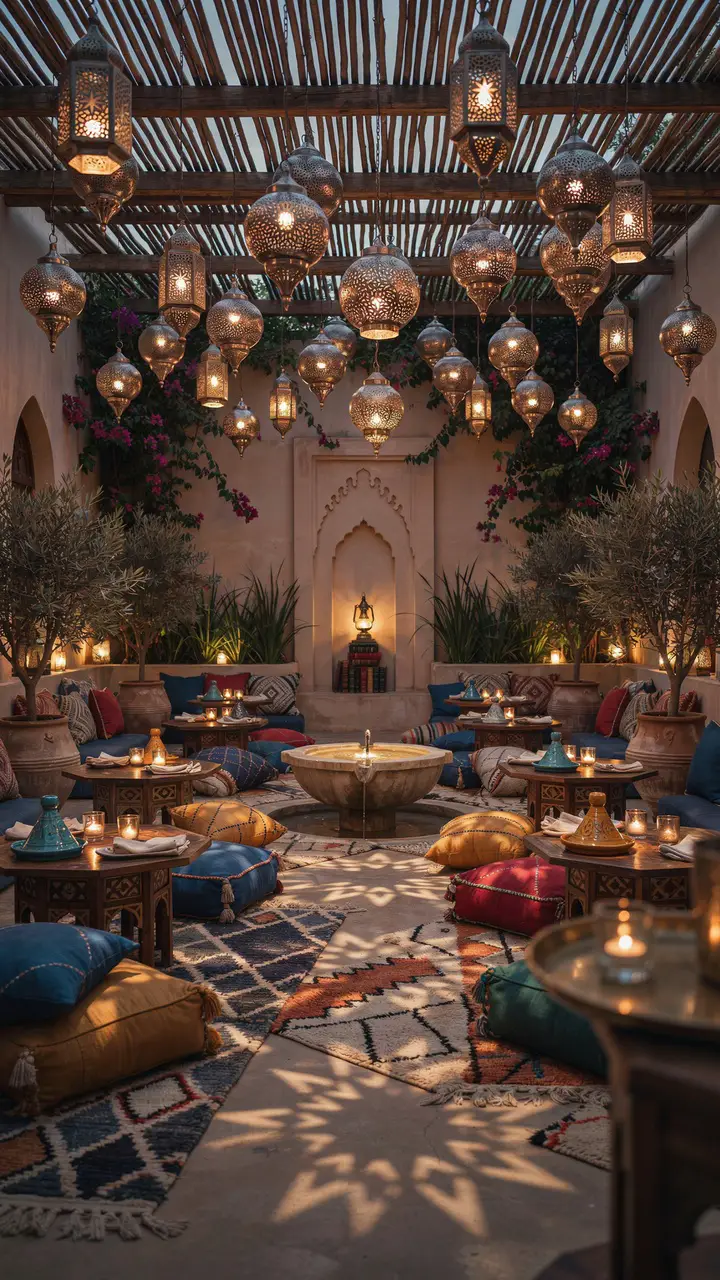 The Lantern-Lit Evening Garden