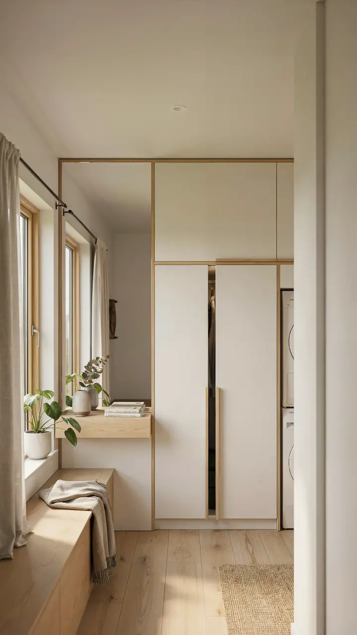 The Murphy Bed-Adjacent Closet-Laundry in a Studio or Guest Suite