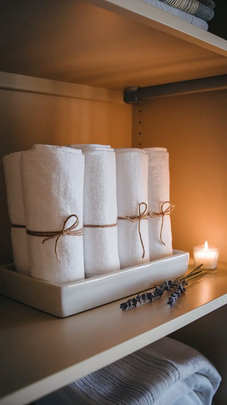 The Spa Roll Display in a Decorative Tray