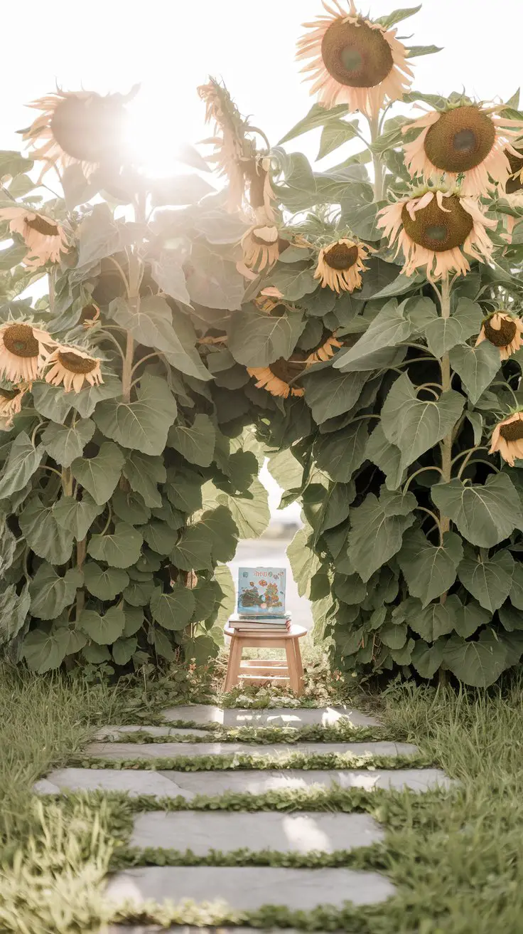 The Sunflower Children’s Garden (A Hidden Fort Idea)