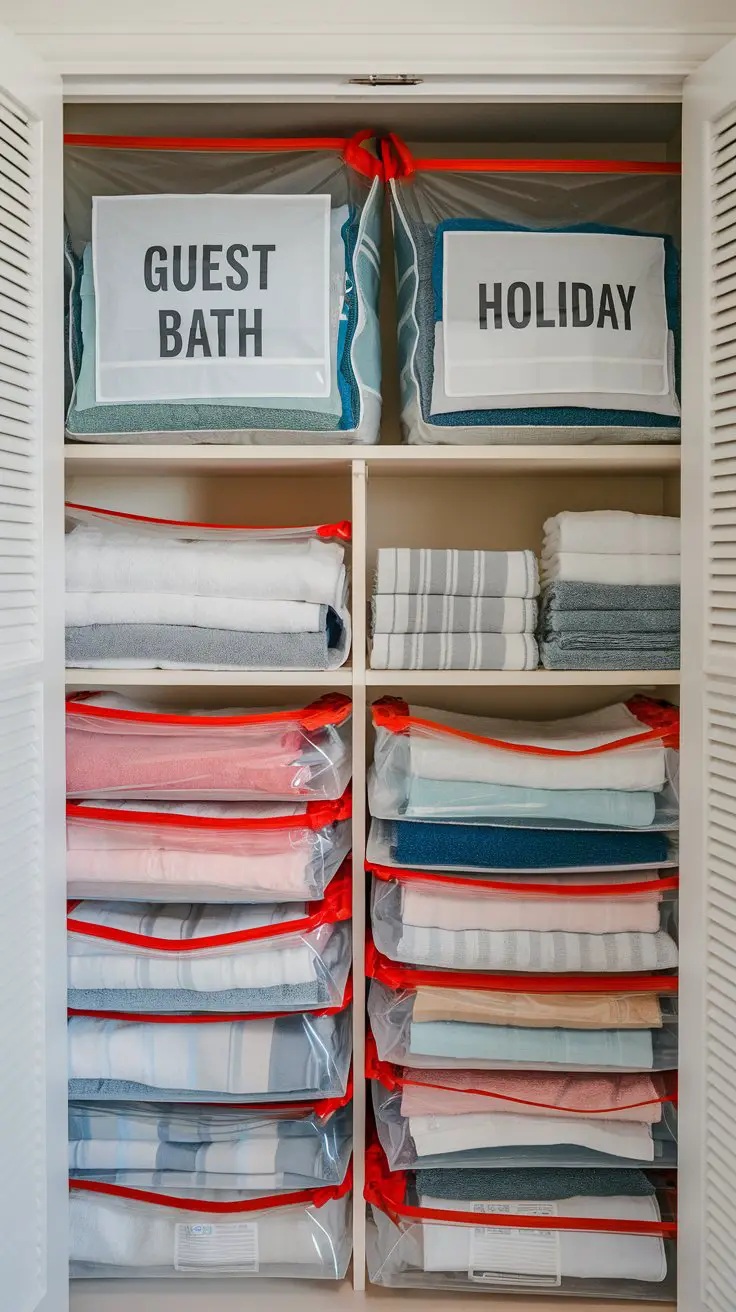 Vacuum Storage Bags for Guest and Seasonal Towels
