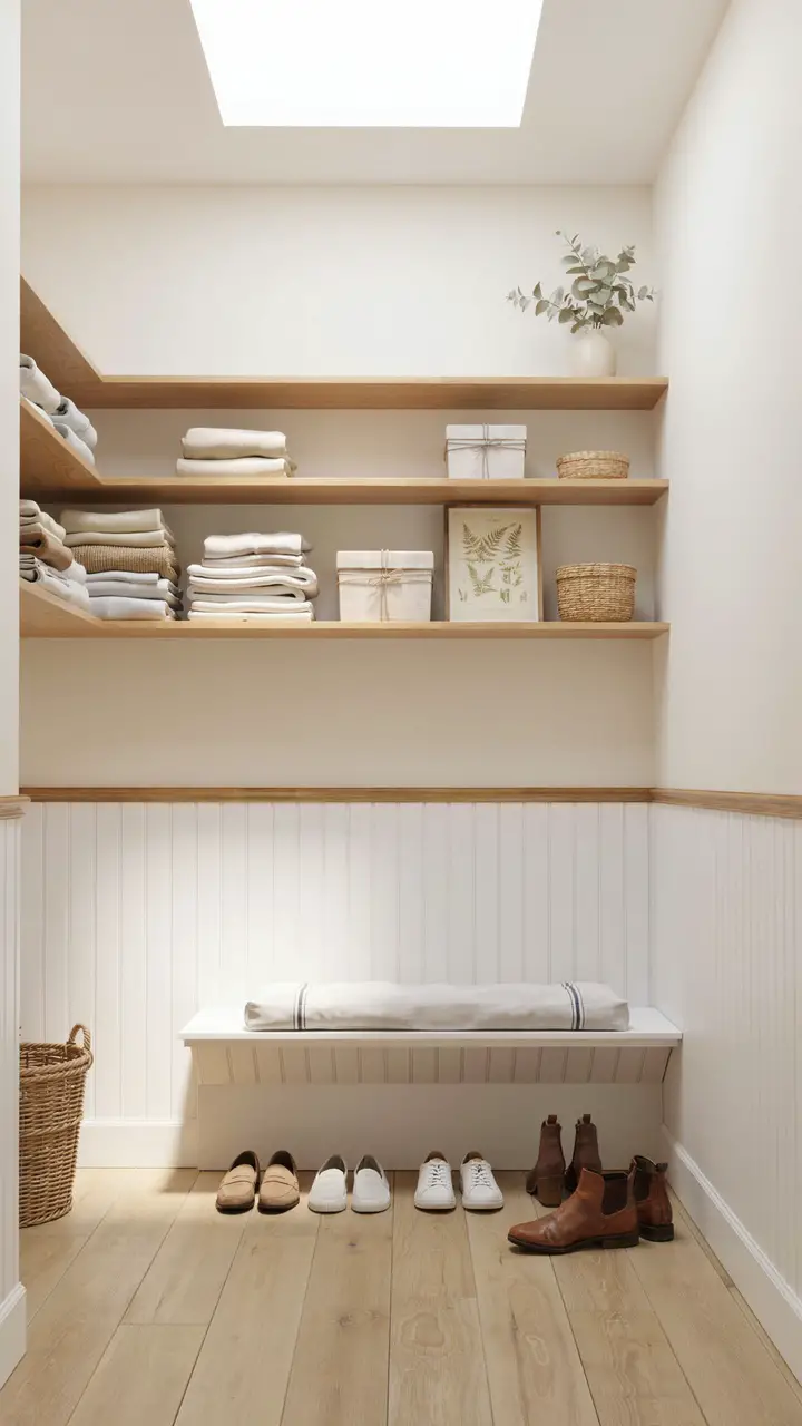 White Bead Board Lower Walls for Classic Farmhouse Texture
