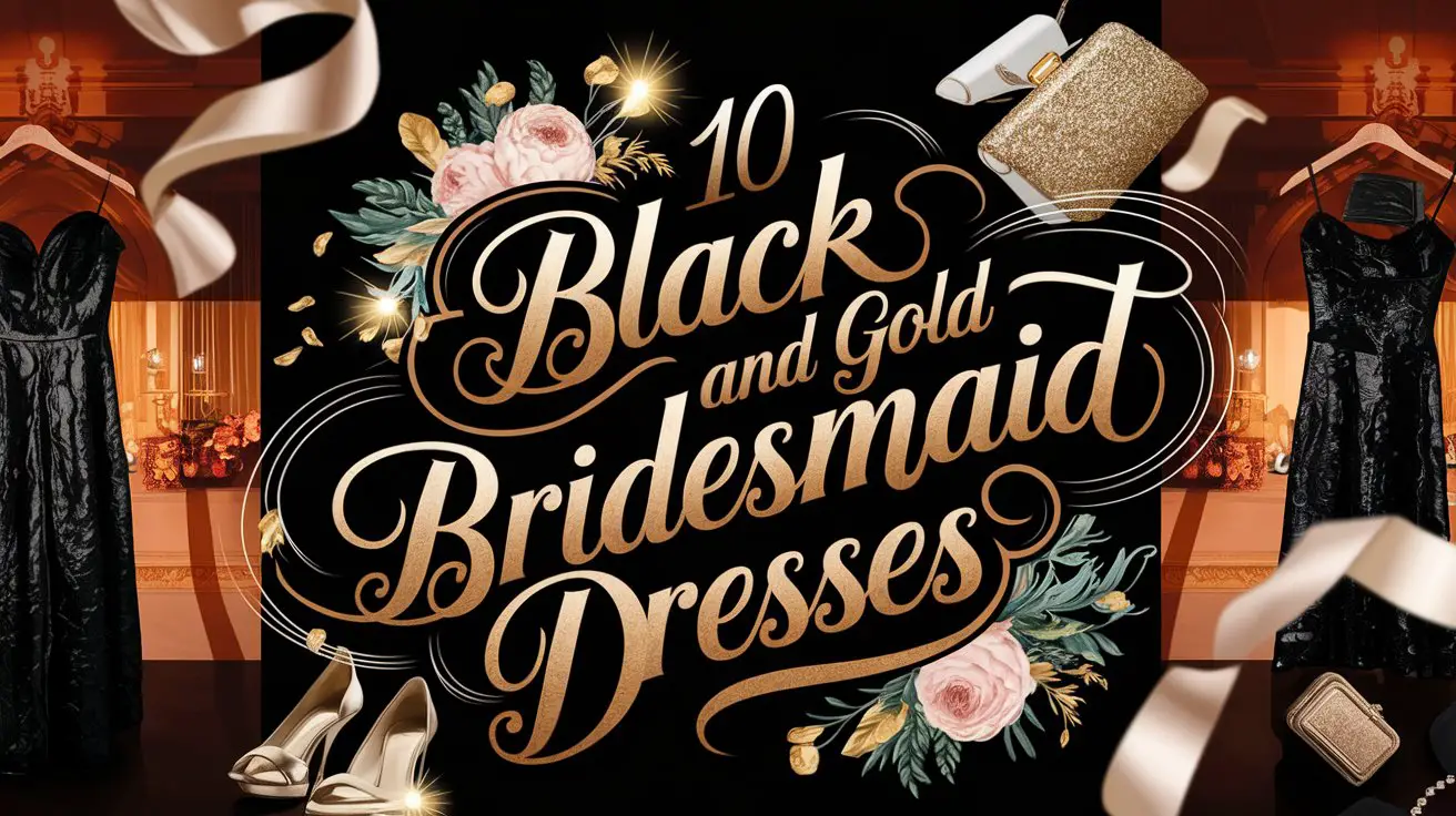 Black and Gold Bridesmaid Dresses