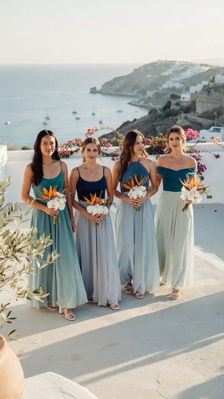 Blue-Green Ombre or Color-Block Dress