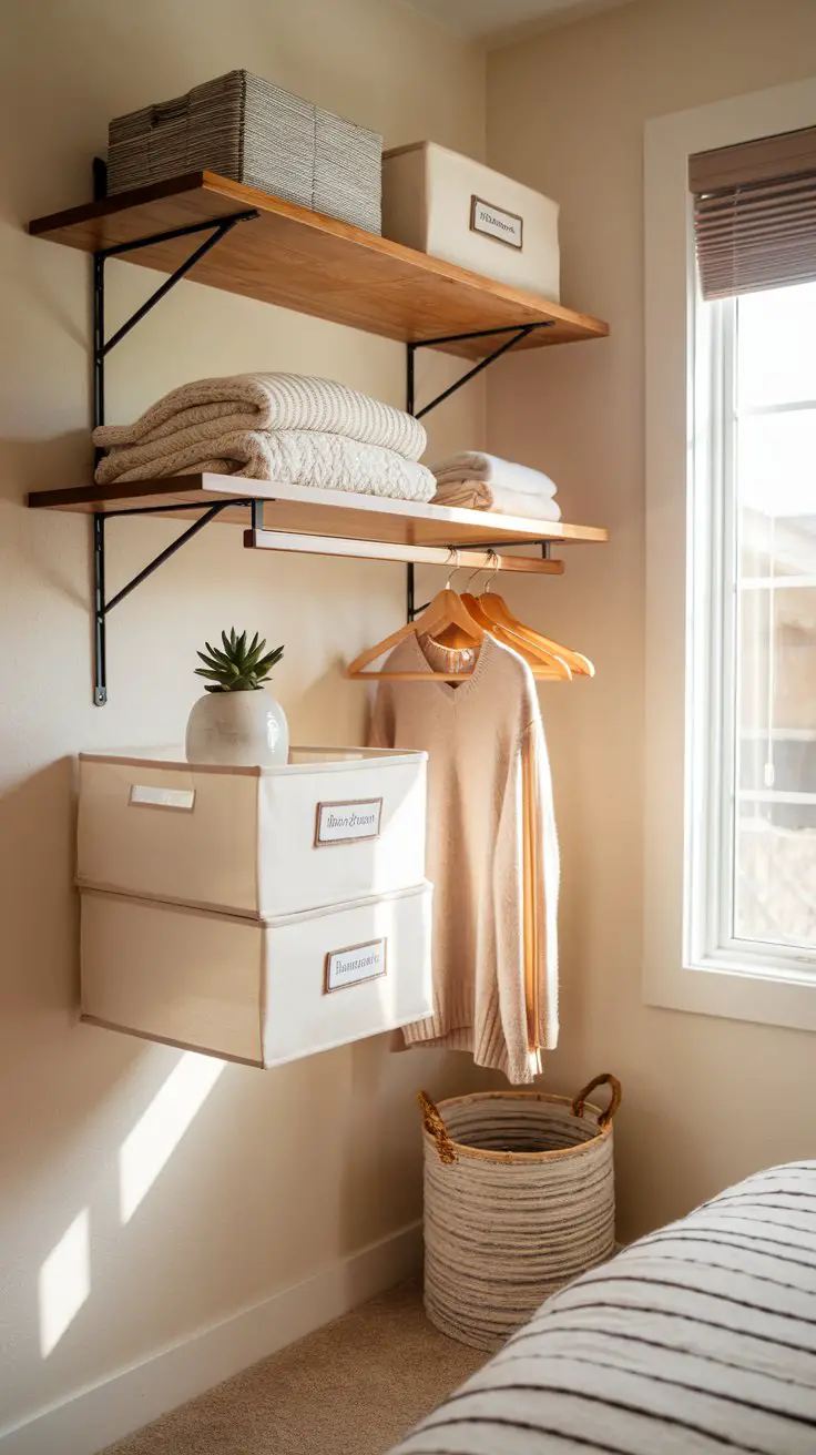 Install Floating Shelves Above the Rod
