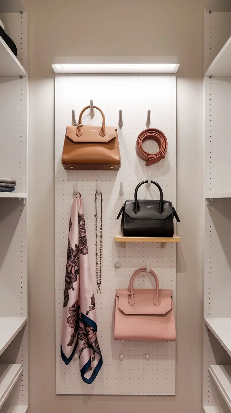 Install a Pegboard Panel for Bags, Belts, and Accessories