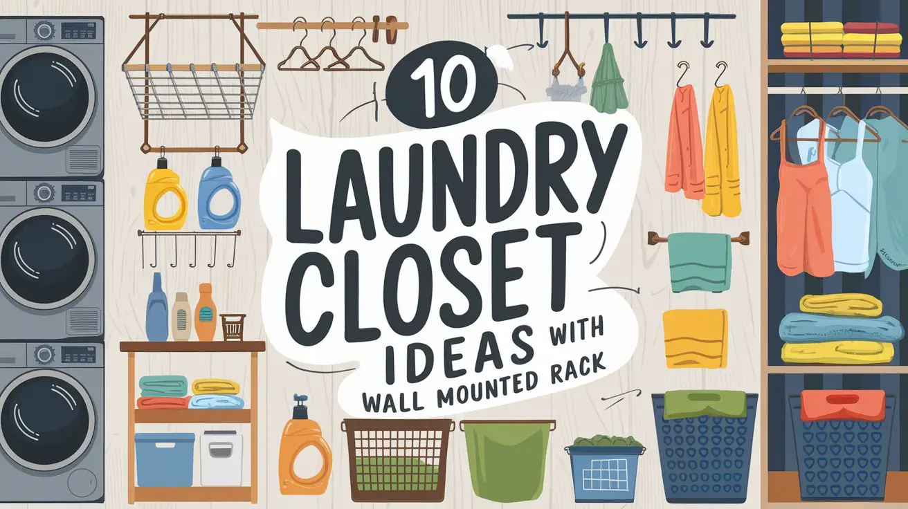 Laundry Closet Ideas with Wall Mounted Rack