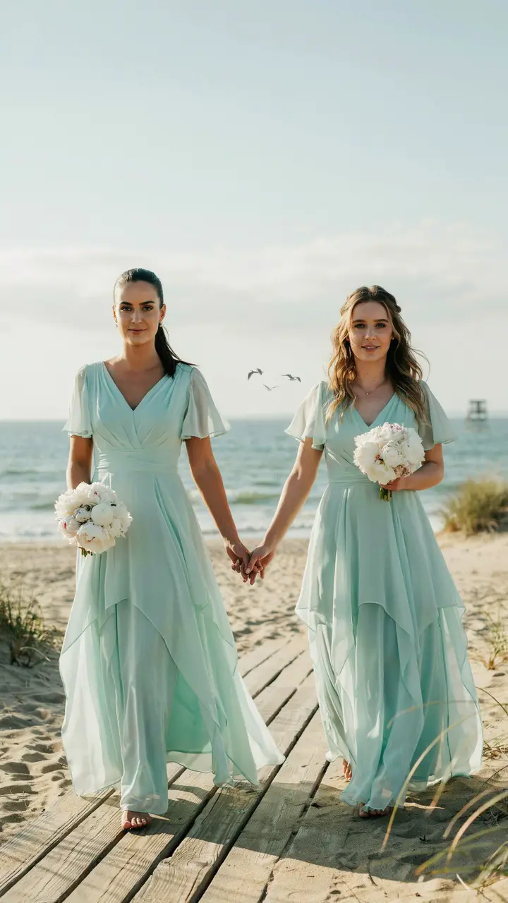 Mint Green Chiffon Maxi Dress