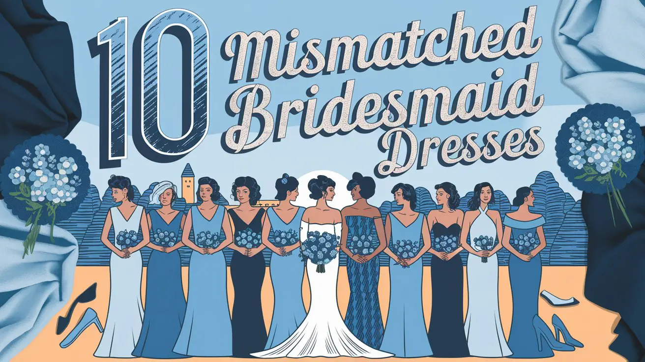 Mismatched Blue Bridesmaid Dresses