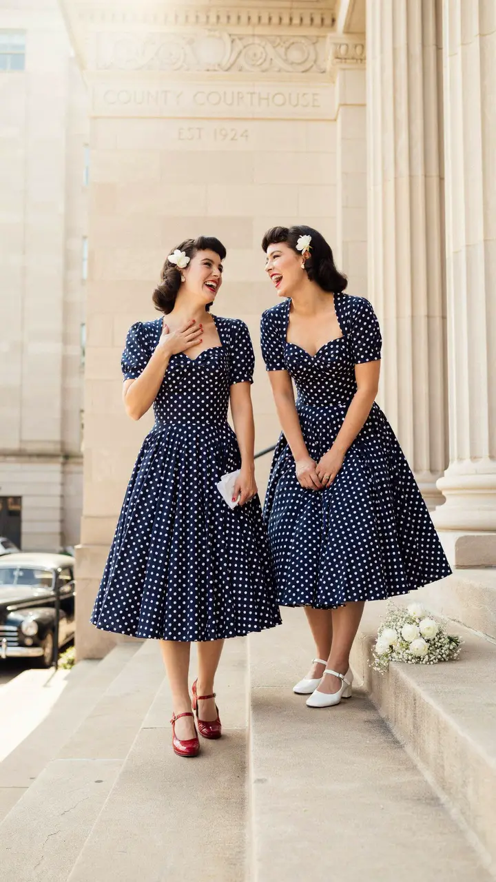 The 1940s Fit-and-Flare Tea Length Dress