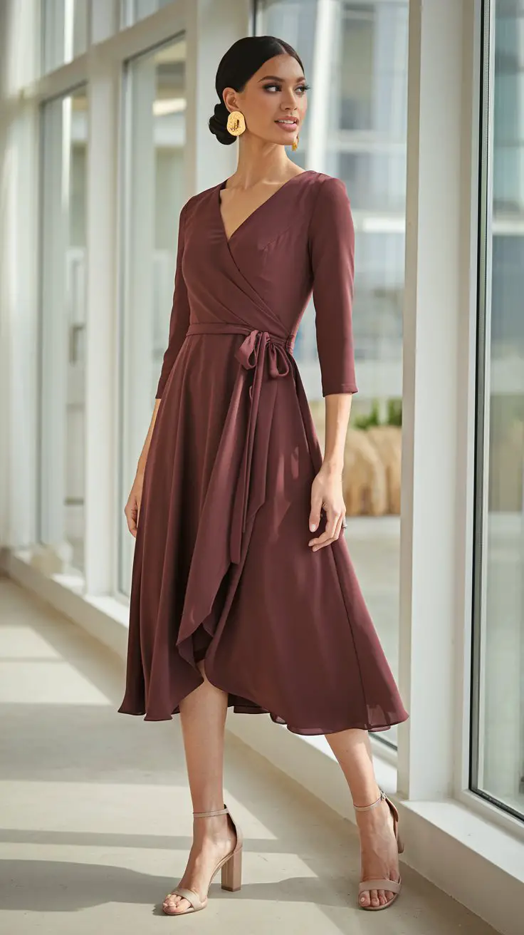 The Belted Wrap Midi Dress