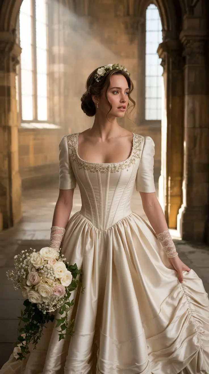 The Classic White Victorian Ball Gown