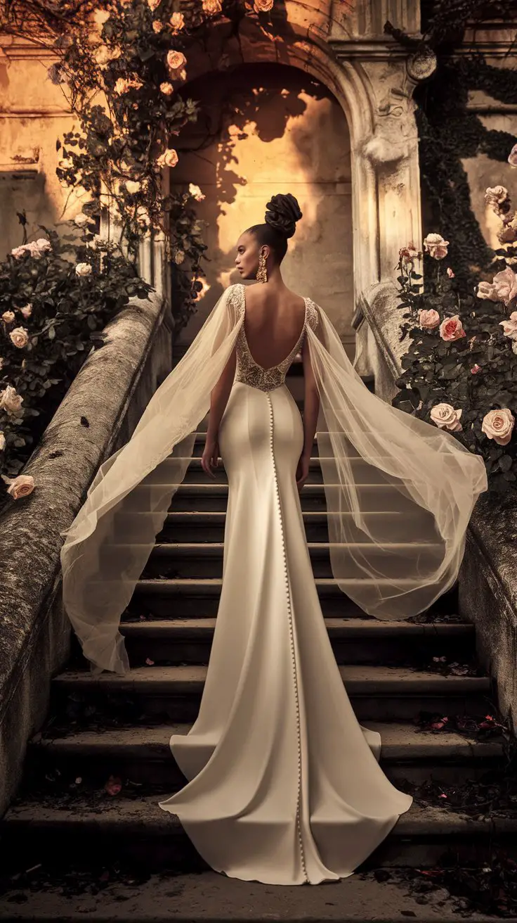 The Dramatic Cape-Back Gown