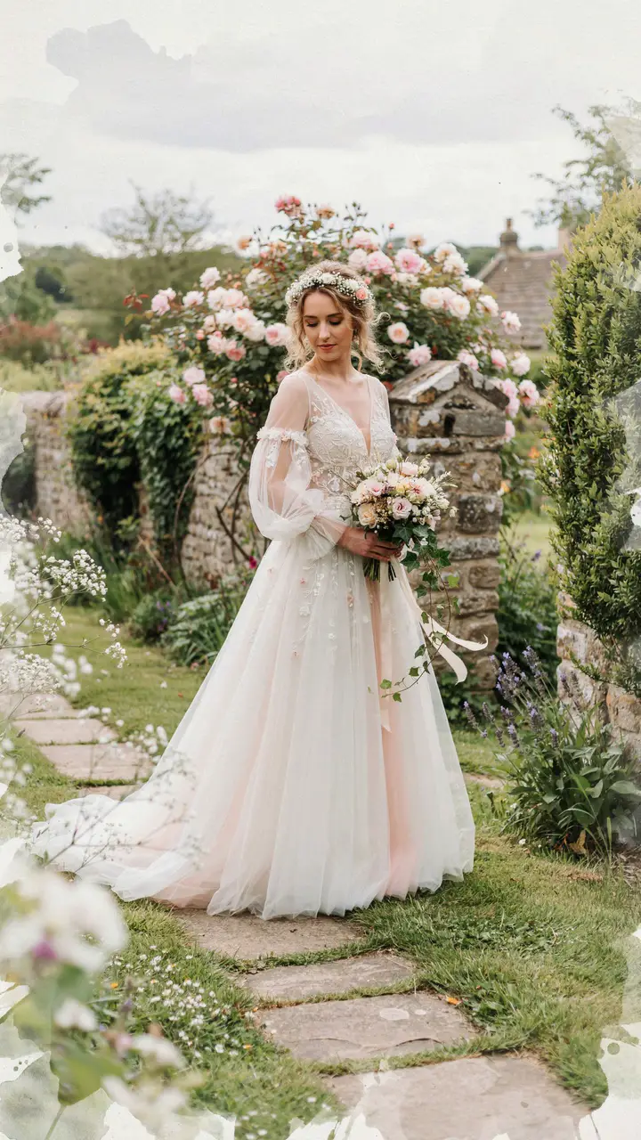 The English Garden Wedding Tulle Gown