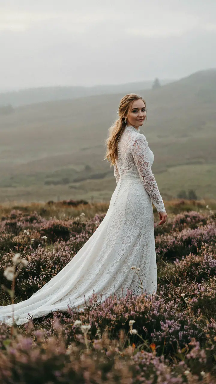 The Ethereal Highland Lace Gown