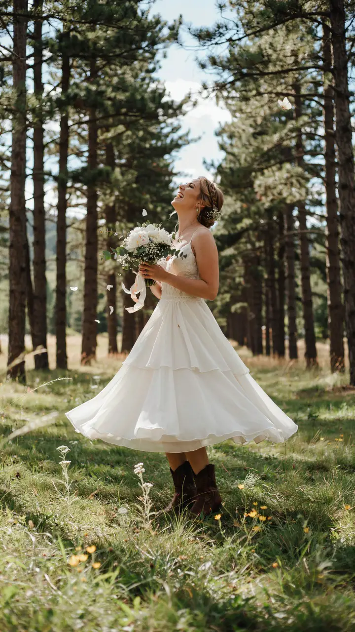 The Flowy Chiffon Maxi With Studded Dark Brown Boots