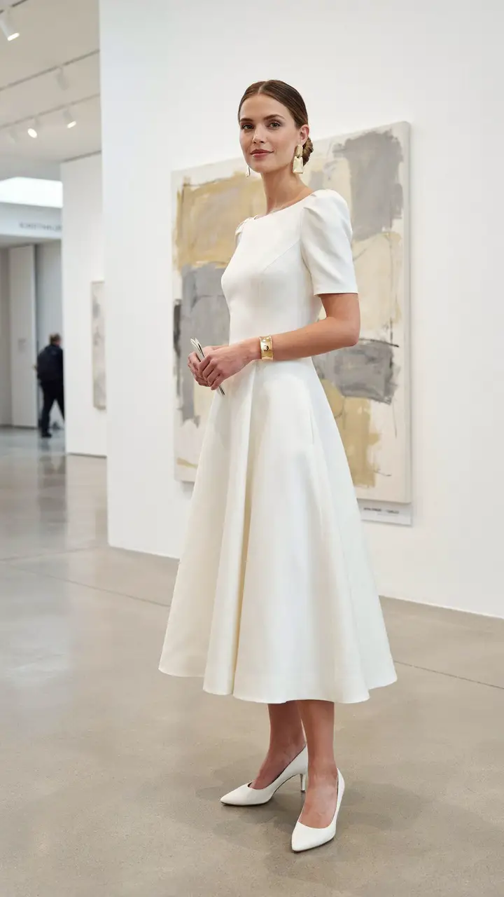 The German Structured Midi Wedding Dress