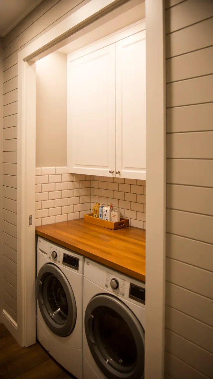 The Laundry Closet with Built-In Folding Counter