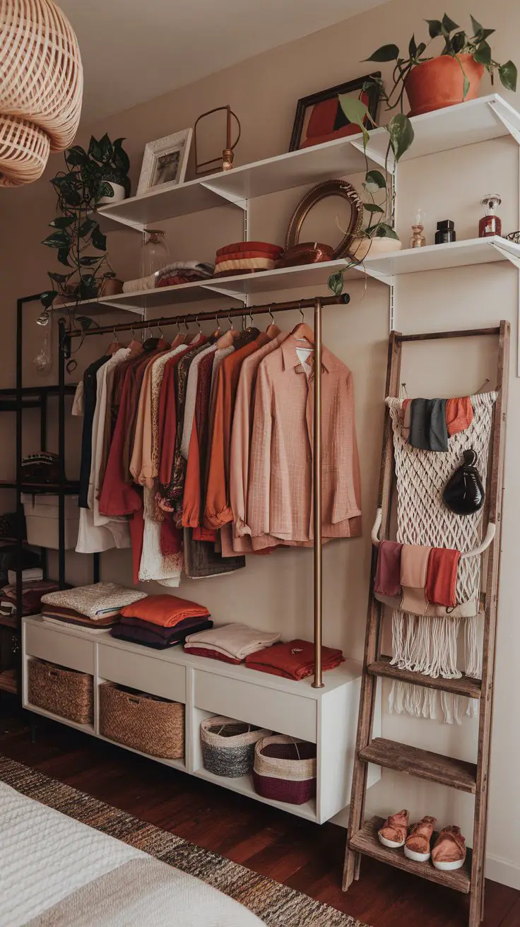 The Maximalist Styled Open Wardrobe