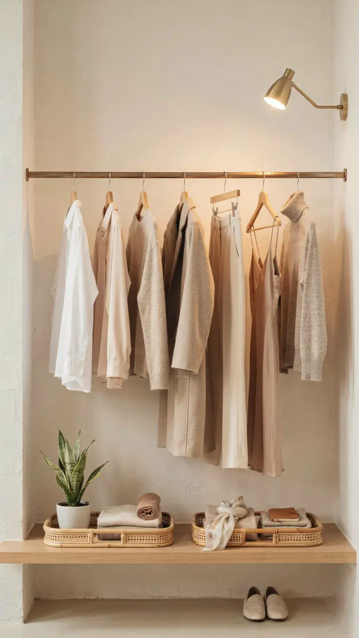The Monochromatic Capsule Wardrobe Display