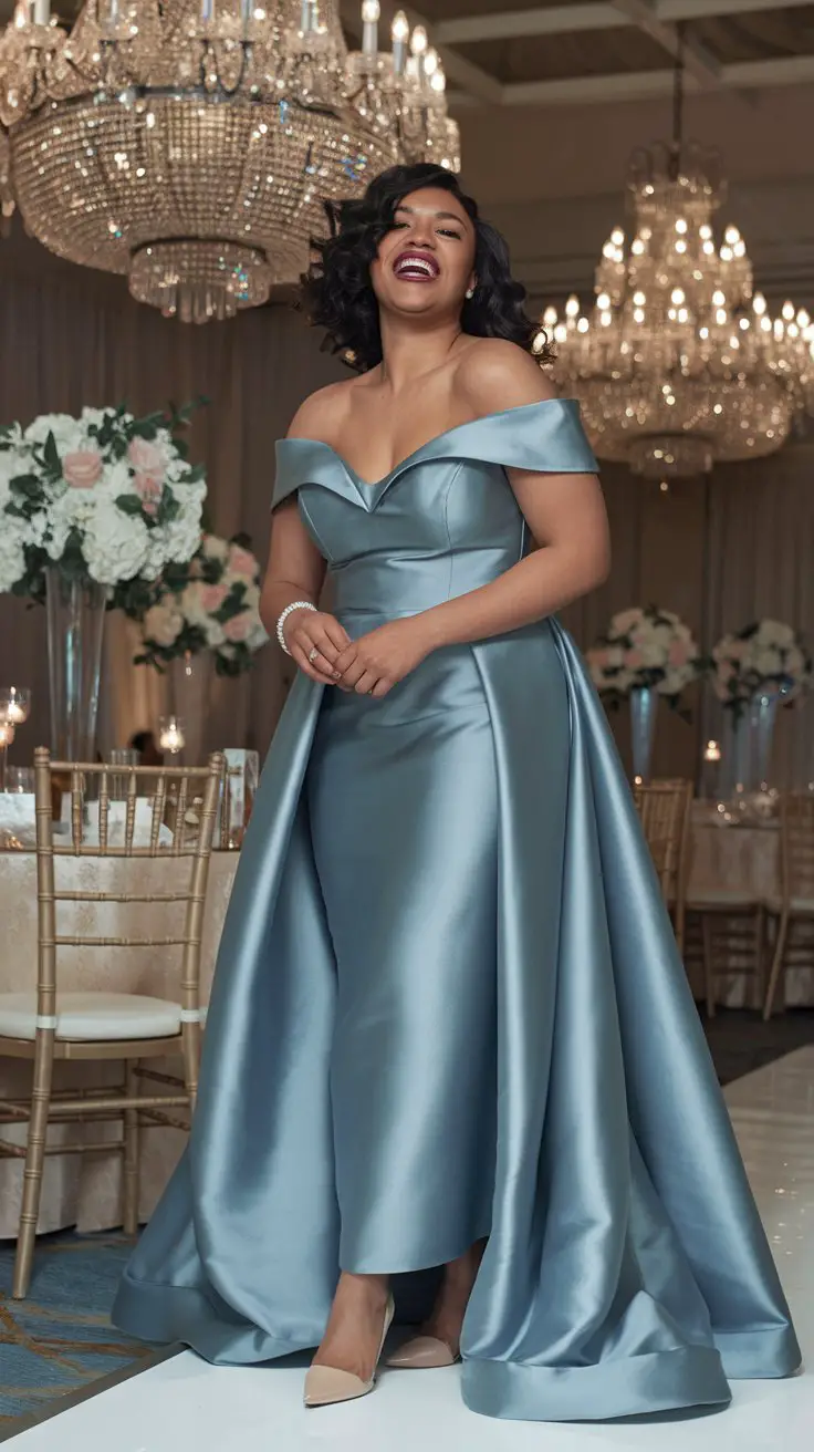The Off-the-Shoulder Satin Dream