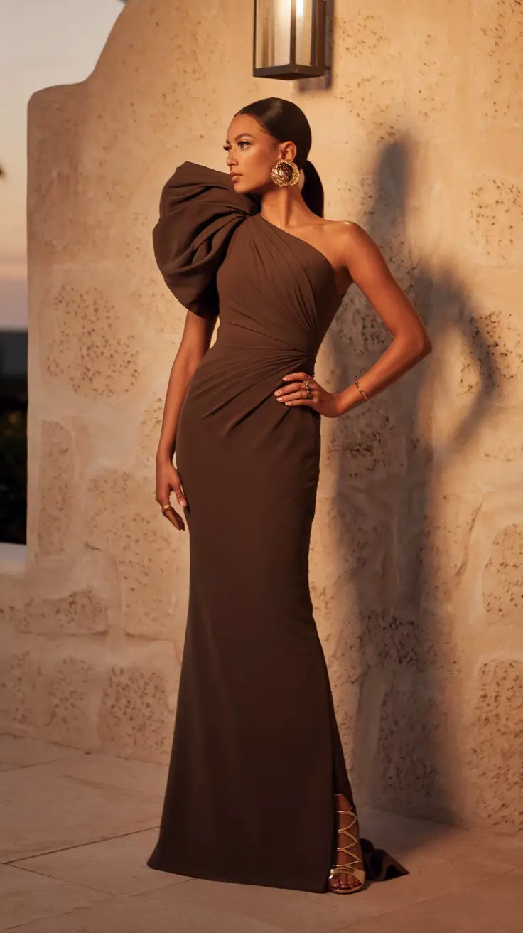 The One-Shoulder Statement Gown