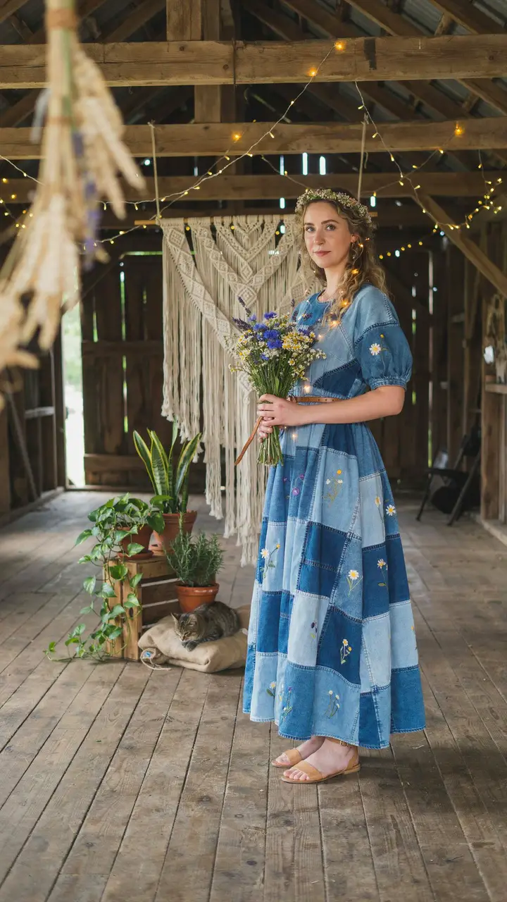 The Patchwork Denim Wedding Dress