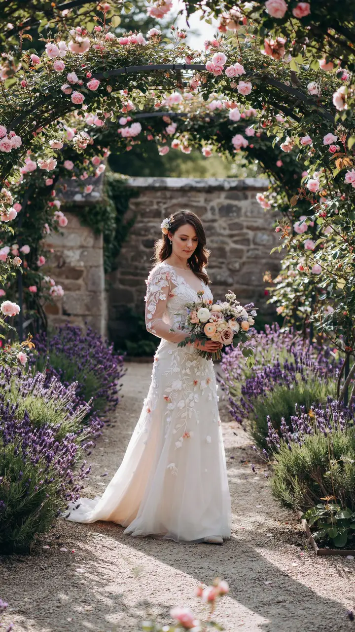 The Romantic Floral Appliqué Gown