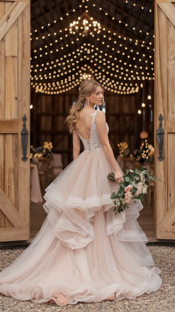 The Romantic Tulle Ball Gown with an Open Back