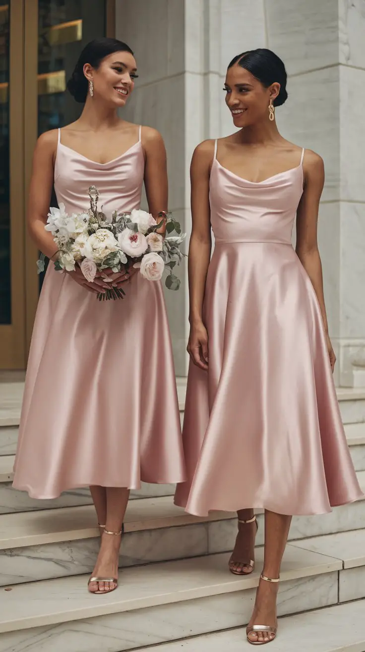 The Sleek Satin Midi Dress