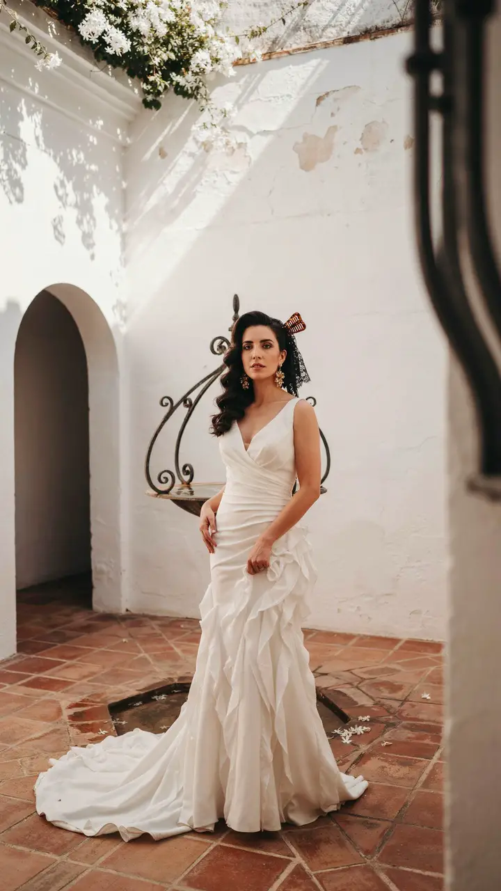 The Spanish Flamenco-Inspired Ruffle Gown
