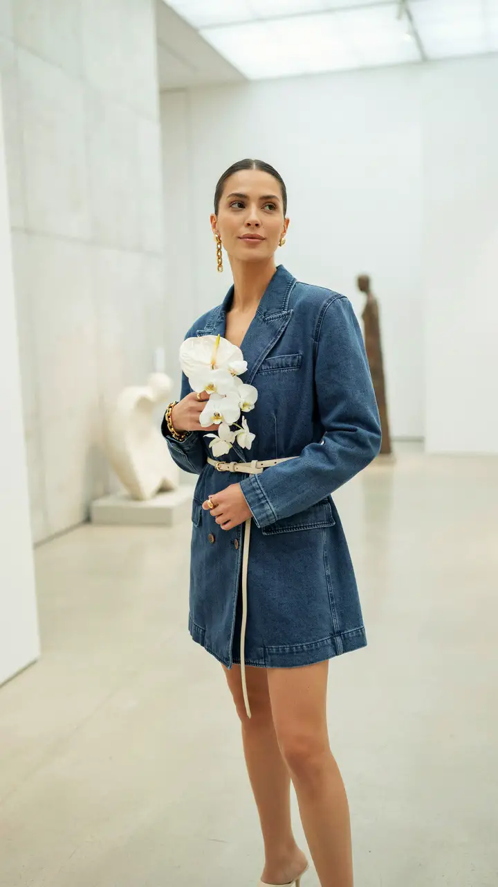 The Structured Denim Blazer Dress