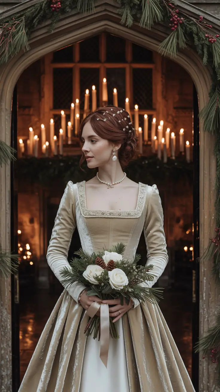 The Velvet Victorian Winter Wedding Dress