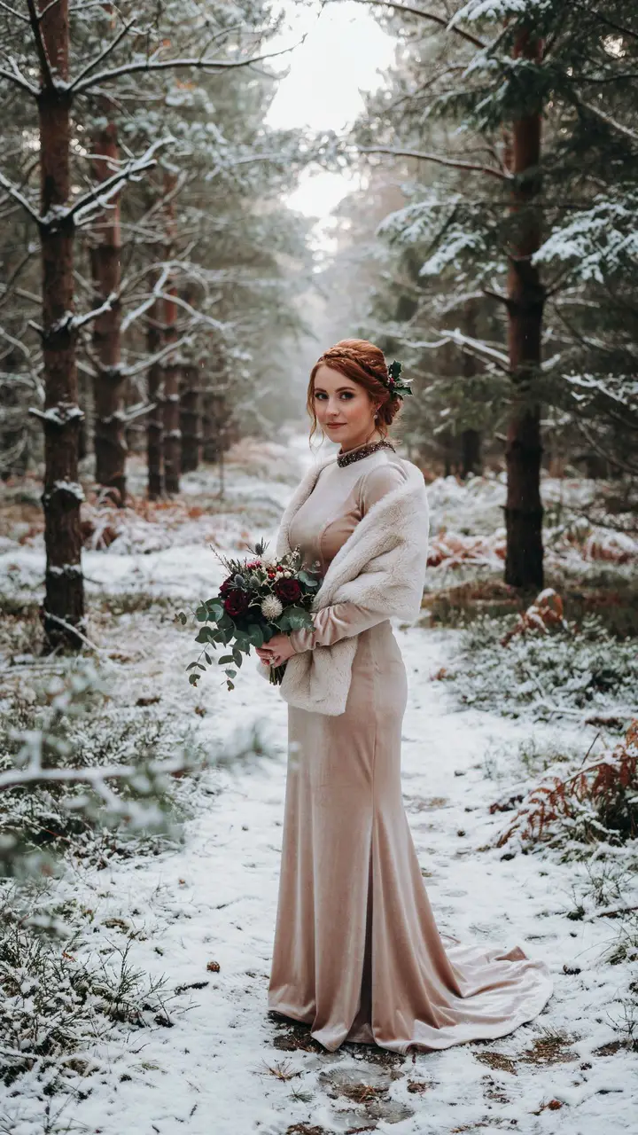 The Velvet Winter Wedding Gown